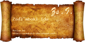 Zsámboki Ida névjegykártya